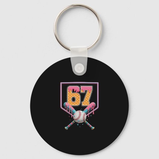 Verkoop Drip Nummer 67 Leuk Zes Zeven 6 7 Meme Des Sleutelhanger (Voorkant)