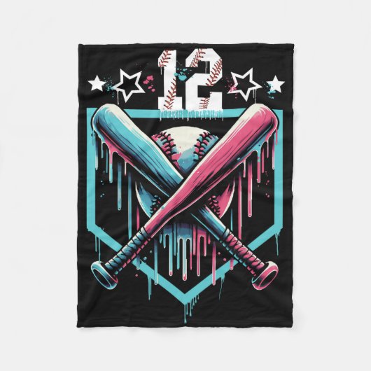 Verkoop Druppel 12e Verjaardag Jongens Nummer 12 J Fleece Deken (Voorkant)