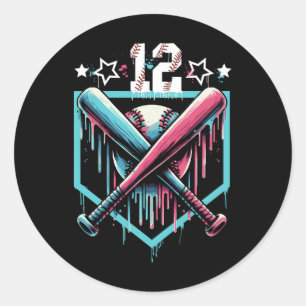 Verkoop Druppel 12e Verjaardag Jongens Nummer 12 J Ronde Sticker