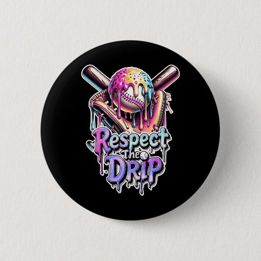 Verkoop Druppel IJs Druppelen Respecteer de Druppe Ronde Button 5,7 Cm (Voorkant)