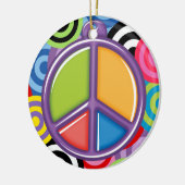 VERKOOP! - Een vredig thema - Vredesteken Keramisch Ornament (Links)