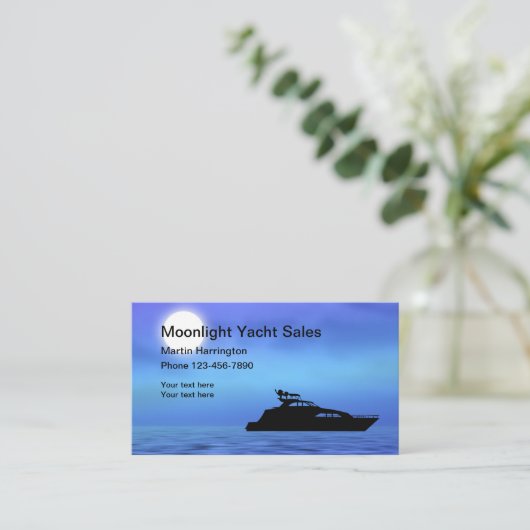 Verkoop en onderhoud van pleziervaartuigen visitekaartje (Staand voorkant)