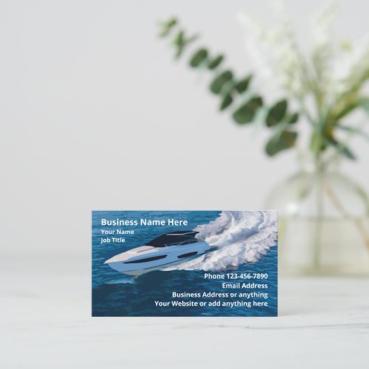 Verkoop en onderhoud van schepen visitekaartje (Staand voorkant)