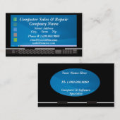 Verkoop en reparatie van computers visitekaartje (Voorkant / Achterkant)