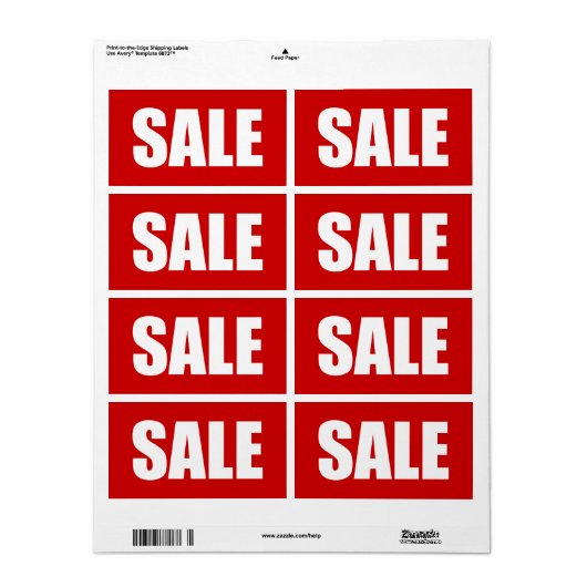 VERKOOP ETIKET (Full Sheet)