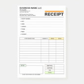Verkoop factuur ontvangstblok | Zakelijke bestelfo Post-it® Notes (Voorkant)