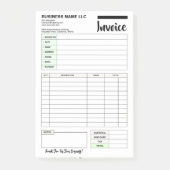 Verkoop factuur ontvangsten, kleine onderneming be post-it® notes (Voorkant)
