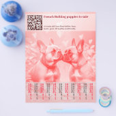Verkoop flyer met Franse puppy's ontwerp (Enkel)
