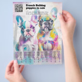 Verkoop flyer met Franse puppy's ontwerp (Hand)