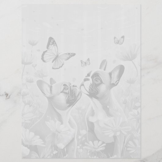 Verkoop franse Puppies Design Flyer (Achterkant)