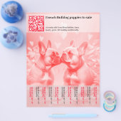 Verkoop franse Puppies Design Flyer (Enkel)