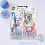 Verkoop franse Puppies Design Flyer (Enkel)