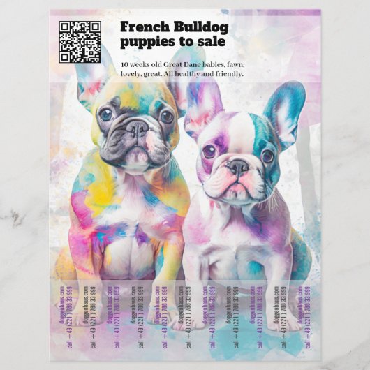 Verkoop Franse Puppy Design Flyer (Voorkant)