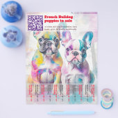 Verkoop Franse Puppy Design Flyer (Enkel)