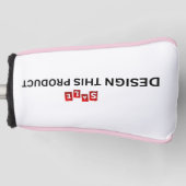 VERKOOP! Golf Putter Head Hoesje - Baby Roze trim Golfheadcover (Voorkant)