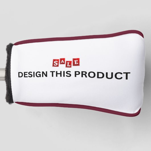 VERKOOP! Golf Putter Head Hoesje - Bourgogne trim Golfheadcover (Voorkant)