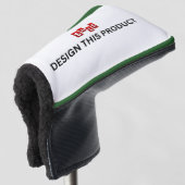 VERKOOP! Golf Putter Head Hoesje - Groene trim - C Golfheadcover (3/4 voorkant)