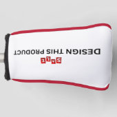VERKOOP! Golf Putter Head Hoesje - Rode trim - Cus Golfheadcover (Voorkant)
