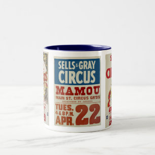 Verkoop & grijze Circus Tweekleurige Koffiemok