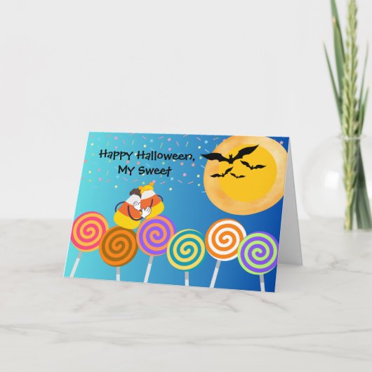 Verkoop Halloween met Candy Corn Paar Kaart (Voorkant)