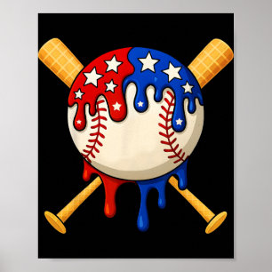 Verkoop handschoen Usa vlag Drip stijl 4 juli weds Poster