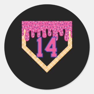 Verkoop Home Bord Ice Cream Drip 14th Birthday Boy Ronde Sticker
