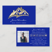 Verkoop House Social Media Logo Gold Aangepast Visitekaartje (Voorkant / Achterkant)