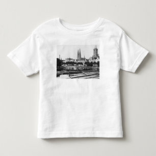 Verkoop hout op de rivier de Trave, Lubeck, c.1910 Kinder Shirts