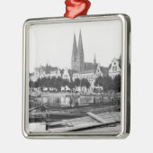 Verkoop hout op de rivier de Trave, Lubeck, c.1910 Metalen Ornament (Links)