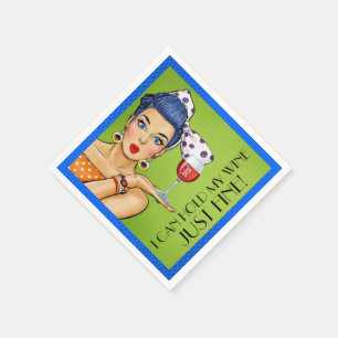 VERKOOP! Humor Retro Wine (Party) Cocktail servett Servetten