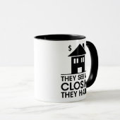 Verkoop humor, ze zien me sluiten ze haten, cadeau mok (Voorkant rechts)