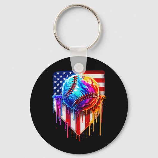 Verkoop Ice Cream American Flag Drip Sleutelhanger (Voorkant)