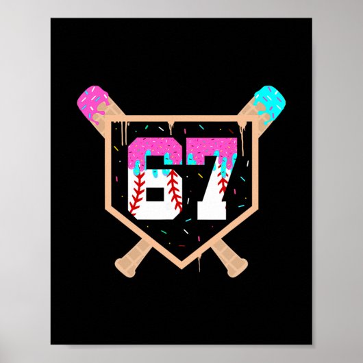 Verkoop ijs druppel nummer 67 speler 67ste verjaar poster (Voorkant)