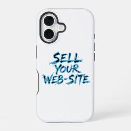 Verkoop Je Website Blauwe Getypte Lettertypografie iPhone 16 Hoesje