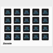 Verkoop Je Website Blauwe Typografie Met Krimpsche Vierkante Sticker (Vel)