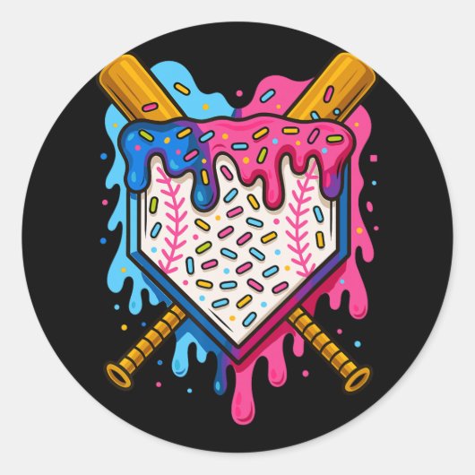 Verkoop Jongens Ice Cream Drip Verkopen Ronde Sticker (Voorkant)