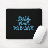 Verkoop Jouw Website Blauwe Tech Typografie Muismat (Met muis)