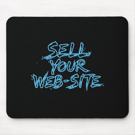 Verkoop Jouw Website Blauwe Tech Typografie Muismat (Voorkant)