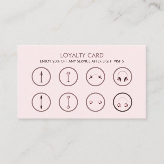 Verkoop Korting Loyalty Pink Body Piercing Visitekaartje (Voorkant)