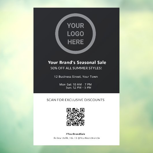 Verkoop & Kortingen Promotionele Aangepaste Logo Q Raamsticker (Vel 3)