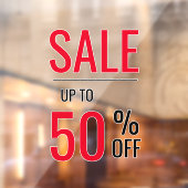 Verkoop Liquidatie tot 50% op Windows Cling Raamsticker (Vel 2)