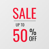 Verkoop Liquidatie tot 50% op Windows Cling Raamsticker (Vel)