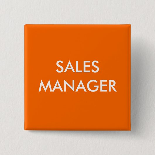 VERKOOP MANAGER VIERKANTE BUTTON 5,1 CM (Voorkant)