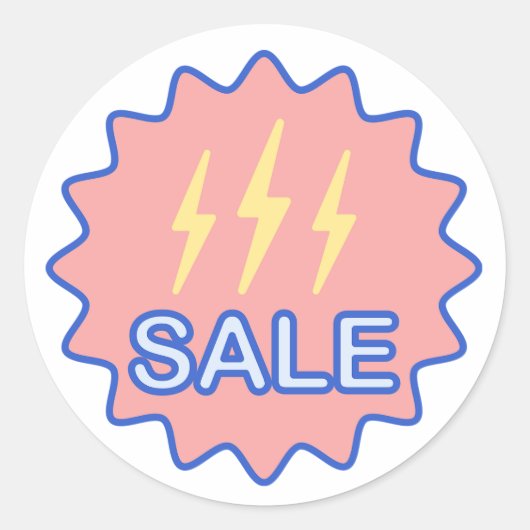 Verkoop met een Elektrisch Machtsteken Ronde Sticker (Voorkant)