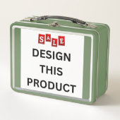 VERKOOP! Metalen lunchbox - Groen - Custom (Voorkant)