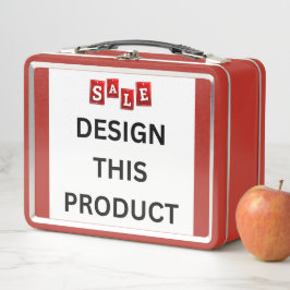 VERKOOP! Metalen lunchbox - Rood - Aangepast