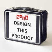 VERKOOP! Metalen lunchbox - Zwart - Custom (Voorkant)