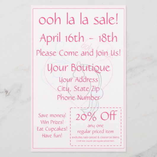 Verkoop - ooh la la! flyer (Achterkant)