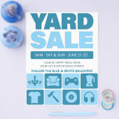 Verkoop op de oprit Flyer Sjabloon (Aqua Blauw) (Enkel)