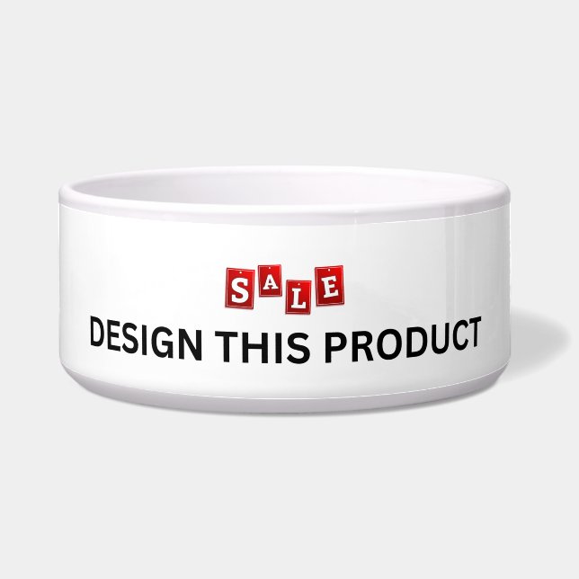 VERKOOP! Pet Bowl - Keramiek - Groot - Aangepast Voerbakje (Voorkant)